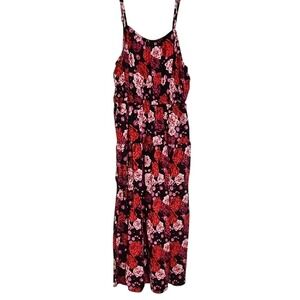 Floral Dress Valentine's‎ Old Navy Pink Red Black With Pockets Size S EUC
